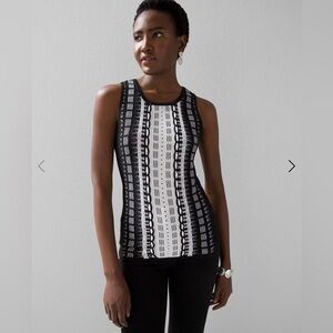 NWT WHBM Black & White Sweater Tank